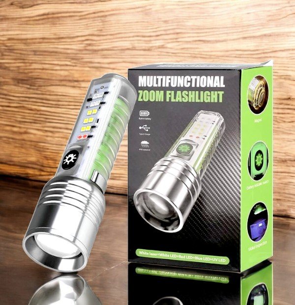 Super Bright Flashlight Rechargeable Long Range 8 Modes